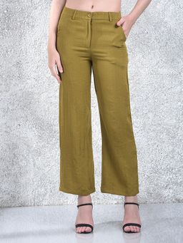 CRIMSOUNE CLUB - Women's Olive Linen Pant