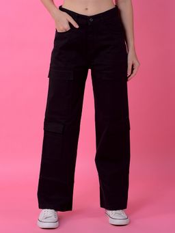 CRIMSOUNE CLUB - Women's Black Baggy Cargo Pant