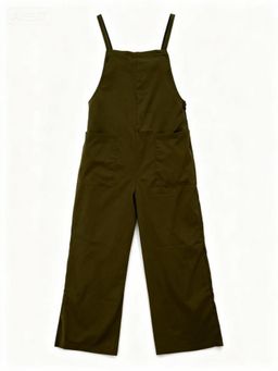 Outzidr - Olive Double Spaghetti Strap Jumpsuit