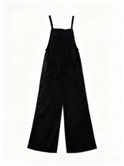 Outzidr - Black Double Spaghetti Strap Jumpsuit