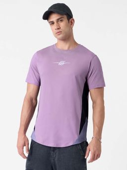 The Souled Store - Purple Colorblock Regular Fit T-Shirt