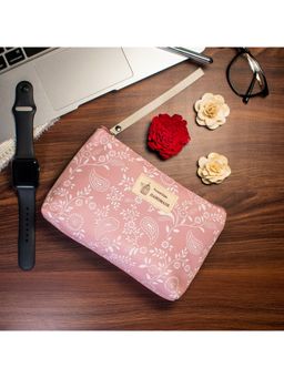 Visual Echoes - Blush Pink Paisley Daily Essential Pouch