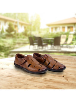 Metro - Men Tan Slip On Casual Sandals