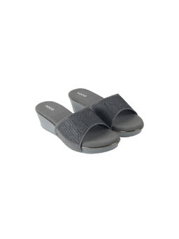 Mochi - Women Grey Open Casual Slip On Wedges