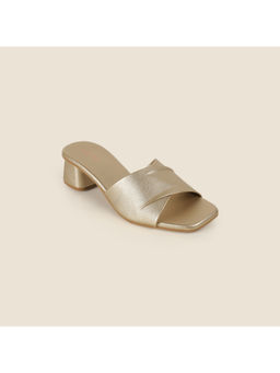 Metro - Women Gold Slip On Party Heels