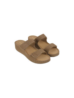 Mochi - Women Tan Open Casual Slip On Sandals