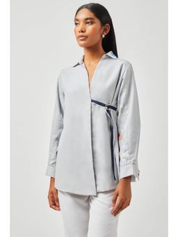 Contemponari - Grey Olivia Collar Neck Overshirt