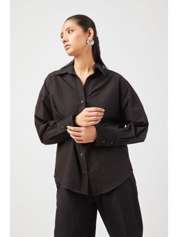 Contemponari - Black Waldorf Collar Neck Shirt