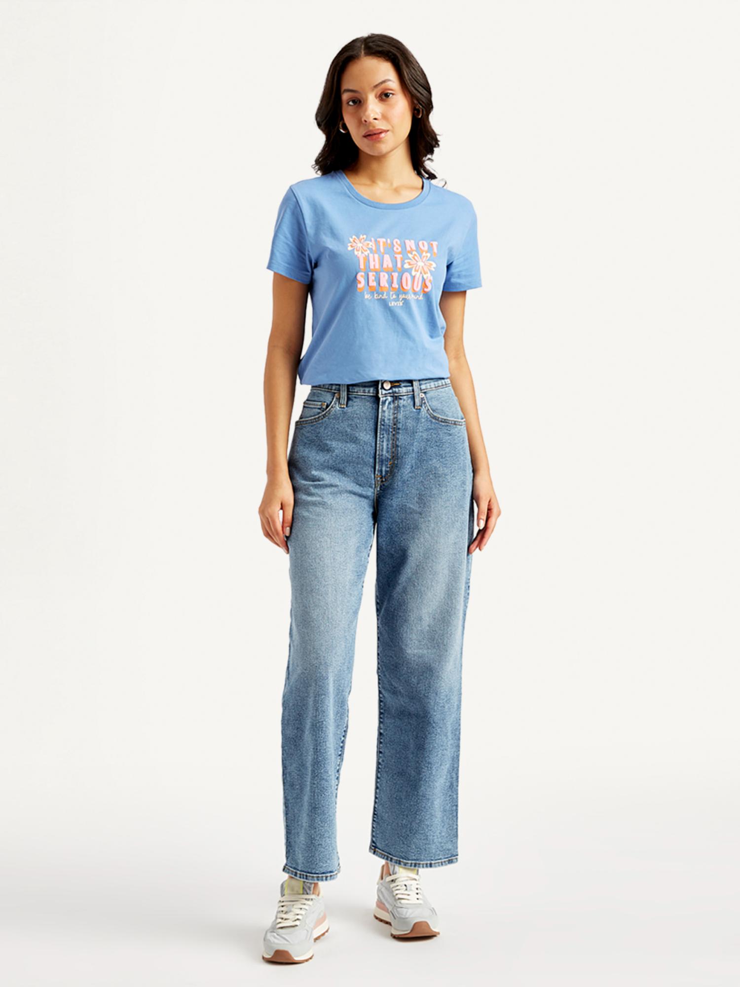 Women'S Blue Loose Fit Jeans