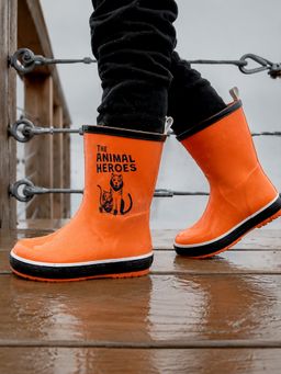 Little Surprise Box - Mr. Amber Hunter Rubber Rain Gumboots for Kids - Orange