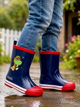 Little Surprise Box - Mr. Dino Harris Rubber Rain Gumboots for Kids - Navy Blue