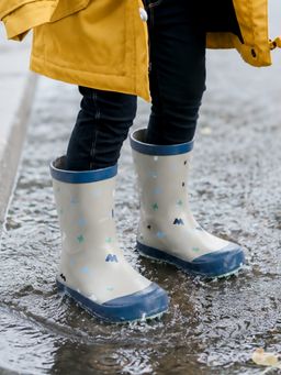 Little Surprise Box - Mr. Letter Bold Rubber Rain Gumboots for Kids - Grey