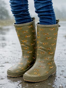 Little Surprise Box - Ms. Maya Hong Rubber Rain Gumboots for Kids - Olive
