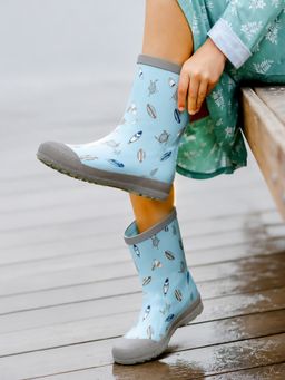 Little Surprise Box - Mr. Neptune Shell Rubber Rain Gumboots for Kids - Blue