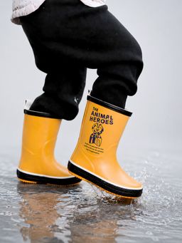 Little Surprise Box - Mr. Zoe Safari Rubber Rain Gumboots for Kids - Yellow