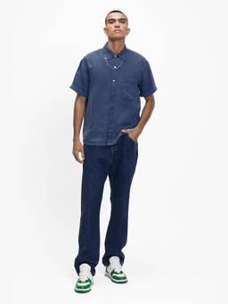 TERRA LUNA - Men Blue Coast Linen Shirt