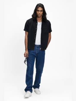 TERRA LUNA - Men Black Coast Linen Shirt
