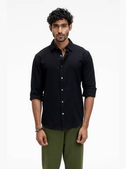 TERRA LUNA - Men Black Dante Khadi Shirt