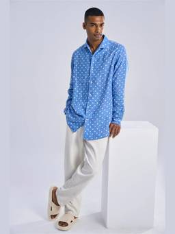 TERRA LUNA - Men Blue Quai Shirt