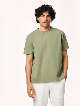 TERRA LUNA - Men Green Pico Lite Khadi T Shirt