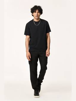 TERRA LUNA - Men Black Pico Lite Khadi T Shirt