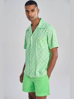 TERRA LUNA - Men Green Menton Khadi Shirt