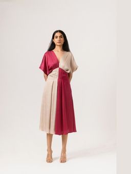 NEORA BY NEHAL CHOPRA - Wine Square Dress