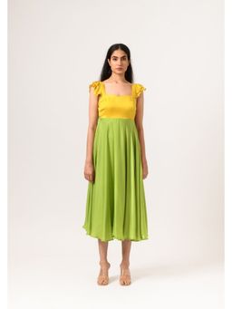 NEORA BY NEHAL CHOPRA - Green Umbrella Dress