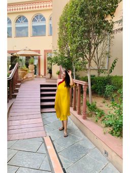 NEORA BY NEHAL CHOPRA - Mustard One Shoulder Dress