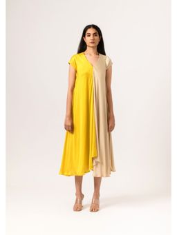 NEORA BY NEHAL CHOPRA - Yellow Cap Dress