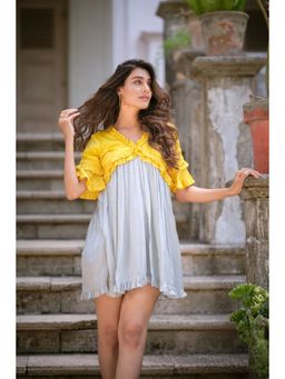 NEORA BY NEHAL CHOPRA - Blue Frill Dress