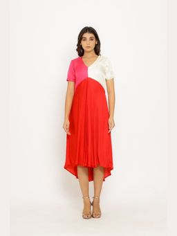 NEORA BY NEHAL CHOPRA - Red Midi Dress