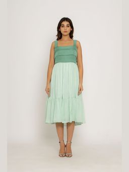 NEORA BY NEHAL CHOPRA - Green Midi Dress