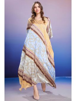 LABEL AARNA - Blue Chain Of Luxe Soft Satin Kaftan Dress