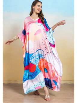 LABEL AARNA - Women Radiance Drift Soft Satin Kaftan Dress