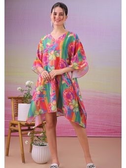 LABEL AARNA - Sundown Garden Muslin Cotton Short Kaftan Dress