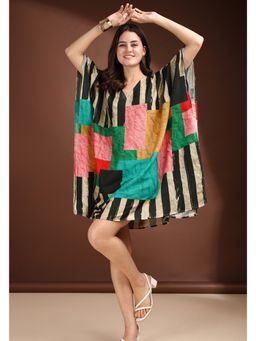 LABEL AARNA - Mosaic Muslin Cotton Short Kaftan Dress
