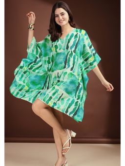 LABEL AARNA - Ripple Muslin Cotton Short Kaftan Dress