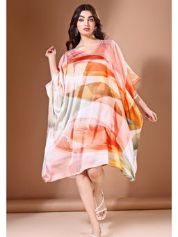 LABEL AARNA - Sunset Glow Soft Satin Short Kaftan Dress