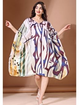 LABEL AARNA - Blueberry Blush Soft Satin Short Kaftan Dress