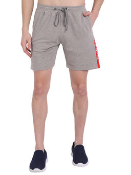 AM SWAN - Premium Cotton Solid Shorts In Grey