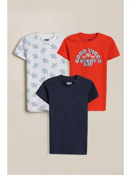 Allen Solly - Boys Multi Printed Crew Neck T-shirts (Pack of 3)