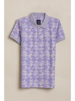 Allen Solly - Boys Lilac Print Polo Neck T-shirt