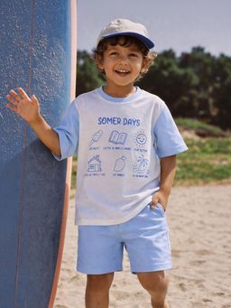 Somersault - Boys Placement Print Multi Polyster T-shirt with Shorts