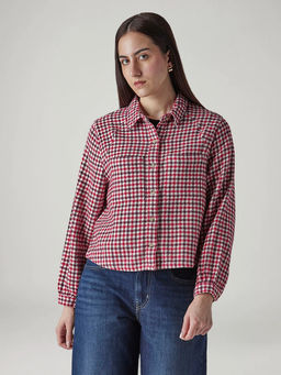 Levi's - Women Red Cotton Full Sleeves Shirt
