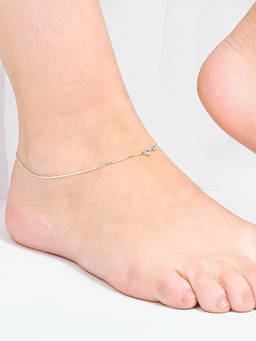 TOUCH925 - Pure 925 Silver Shimmer Line Anklet for Women