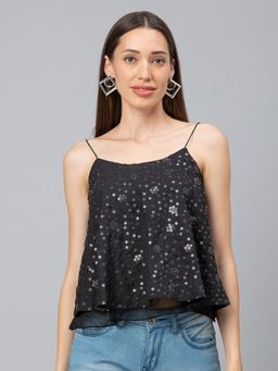 Globus - Black Embellished Top