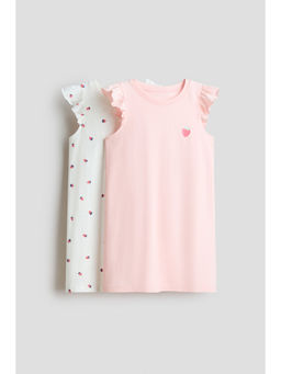 H&M - Girls Multi-Color 2-Pack Cotton Nightdresses