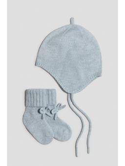 H&M - Unisex Blue 2-Piece Bonnet And Socks Set