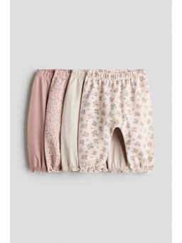 H&M - Girls Multi-Color 4-Pack Cotton Trousers